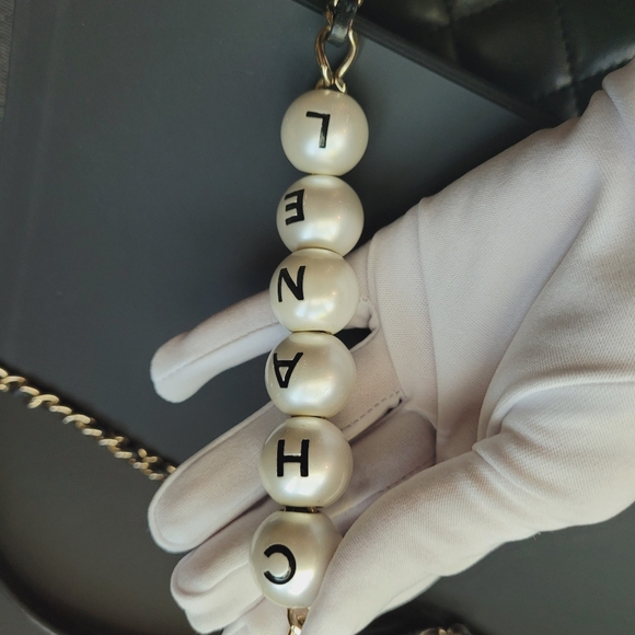 Chanel Classic Flap Pearl Chain Mini Rectangular Crossbody Bag - Picture 5 of 10